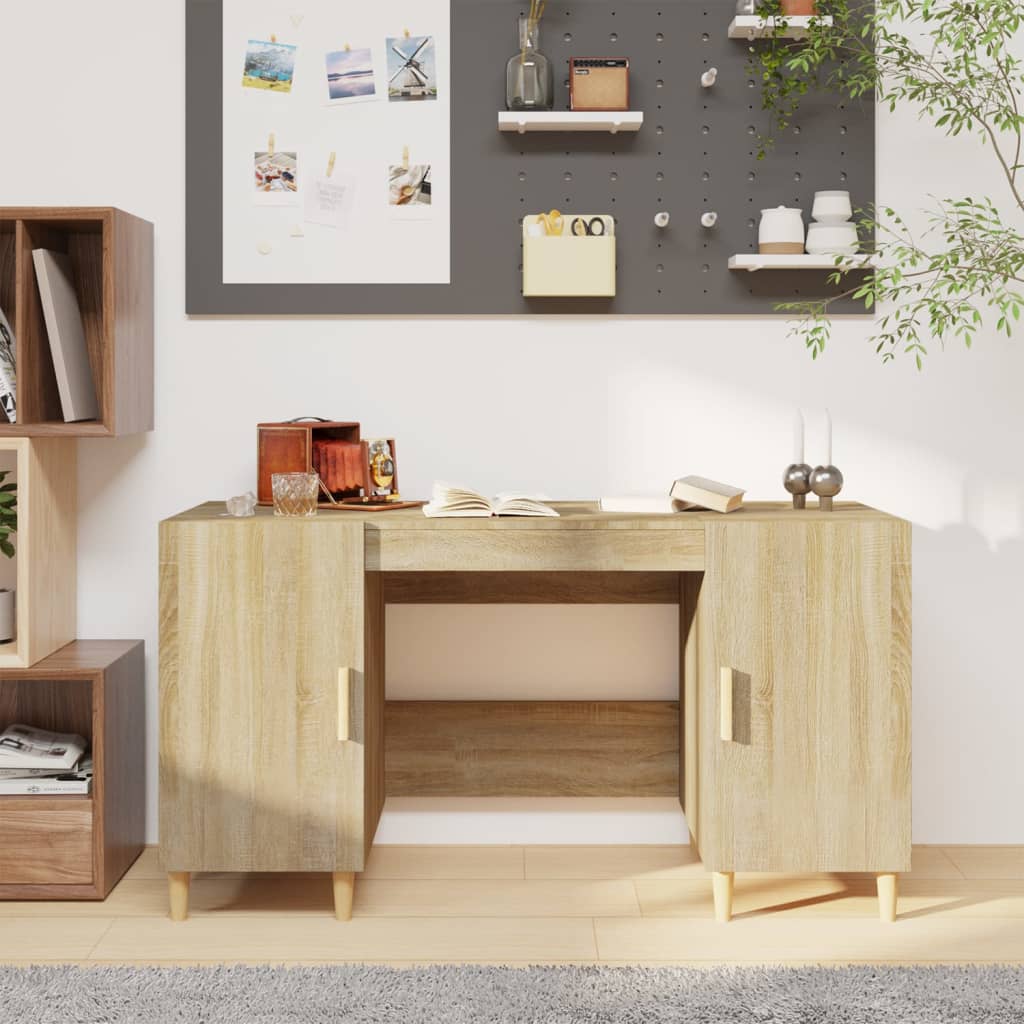 Bureau en aggloméré chêne Sonoma 140x50x75 cm