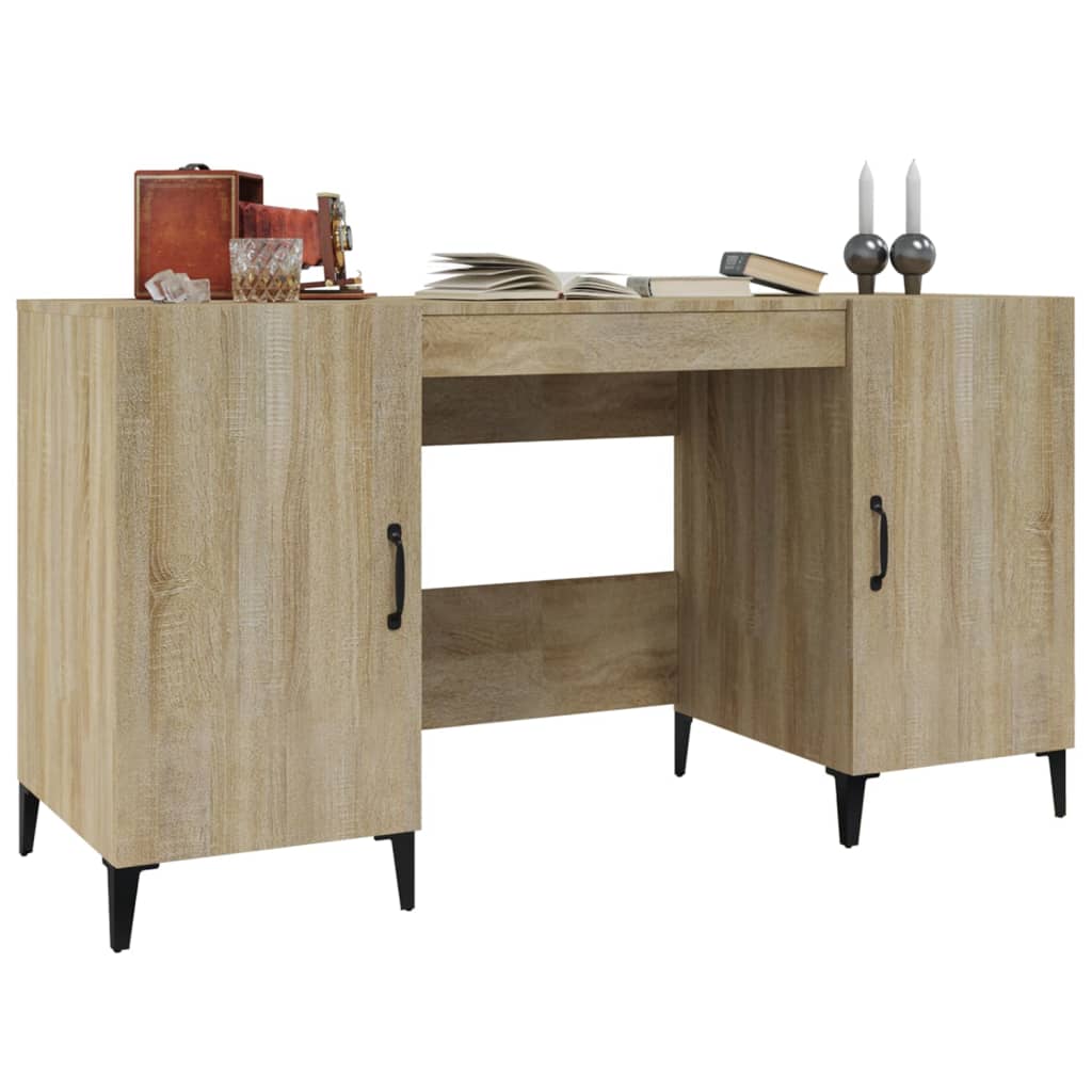 Bureau chêne Sonoma 140x50x75 cm en bois d'ingénierie
