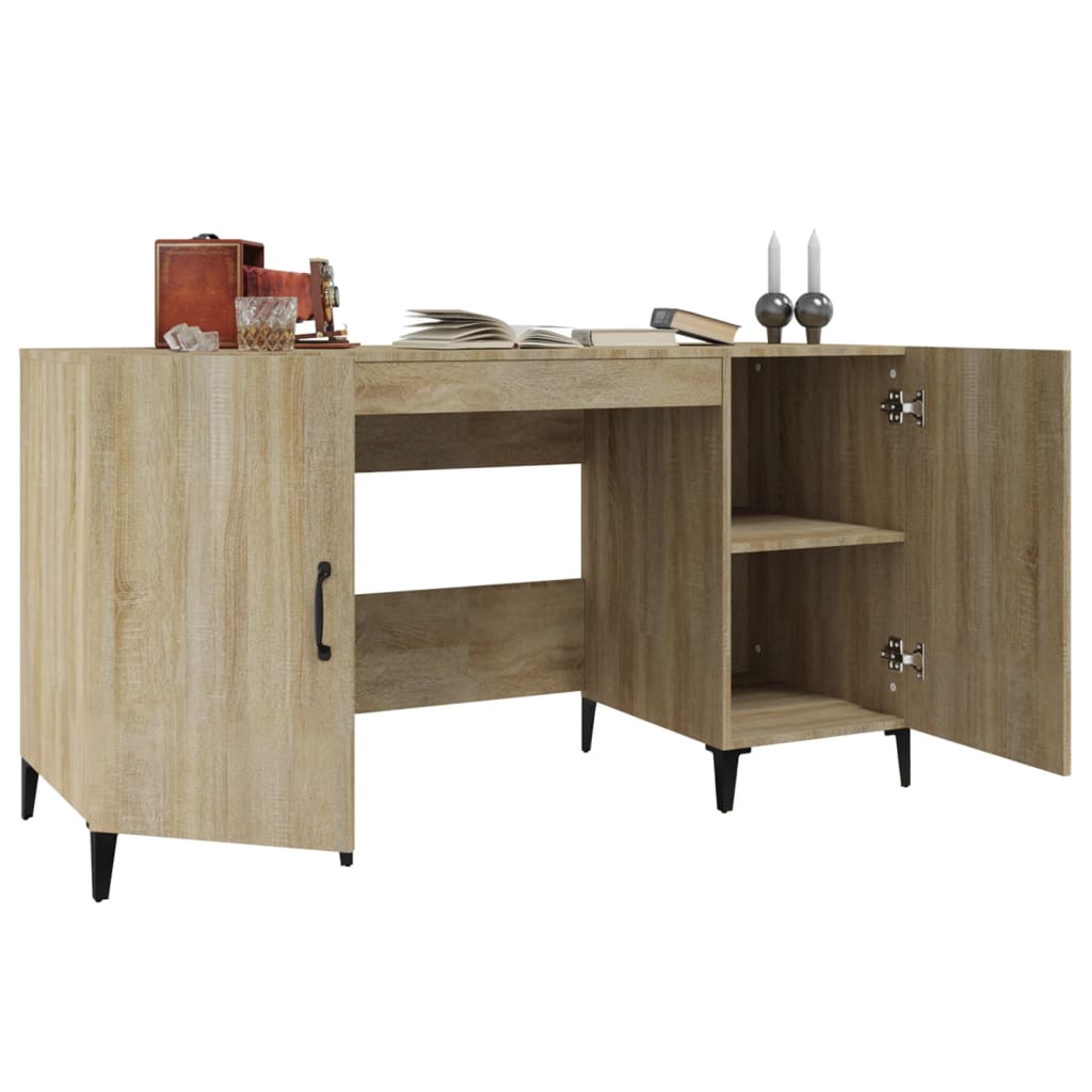 Bureau chêne Sonoma 140x50x75 cm en bois d'ingénierie