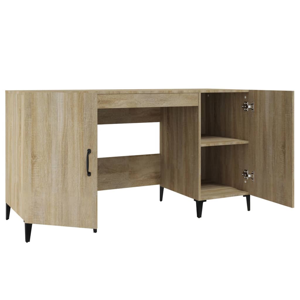 Bureau chêne Sonoma 140x50x75 cm en bois d'ingénierie