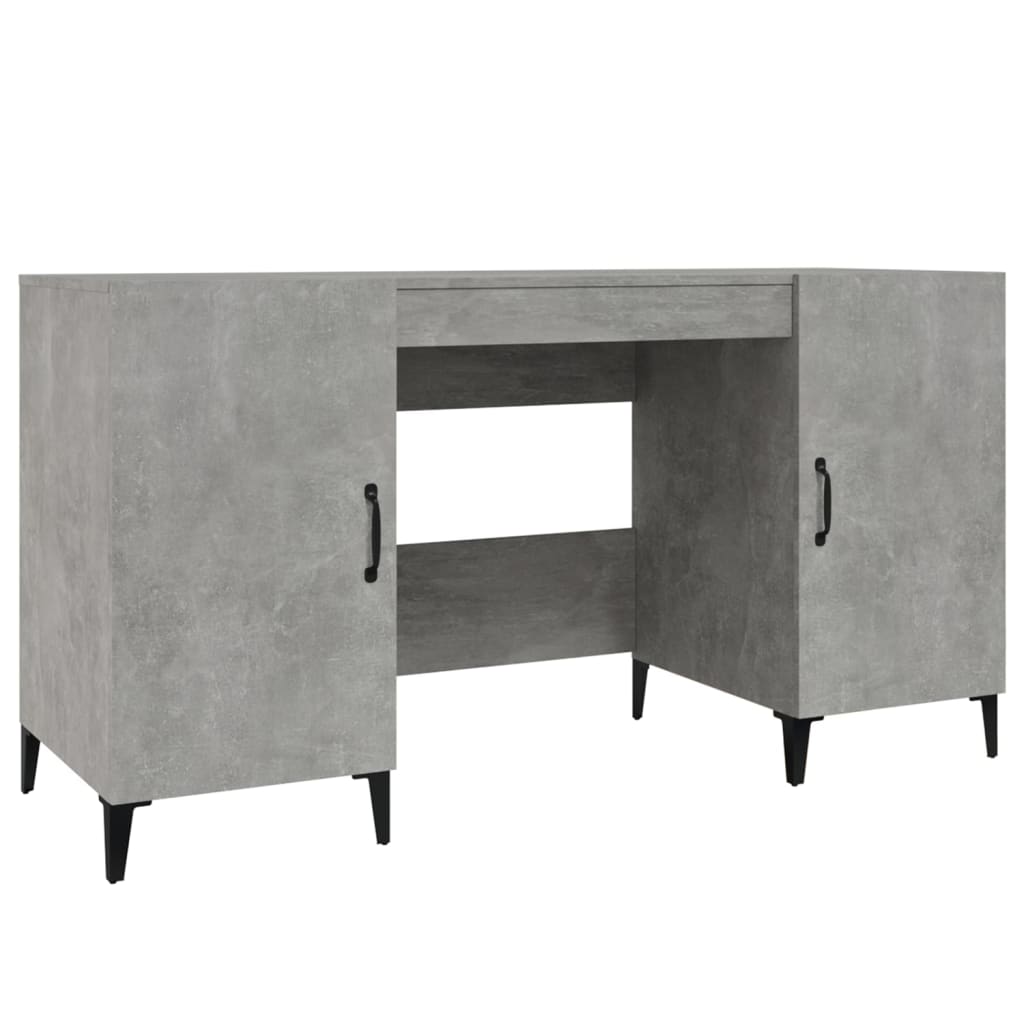 Desk Concrete Gray 140x50x75 cm Engineered Wood