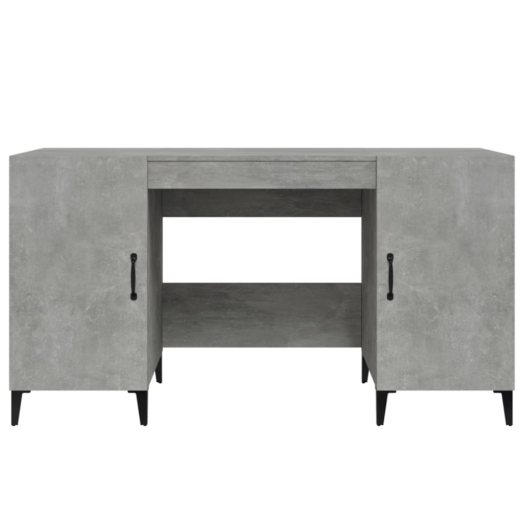 Desk Concrete Gray 140x50x75 cm Engineered Wood