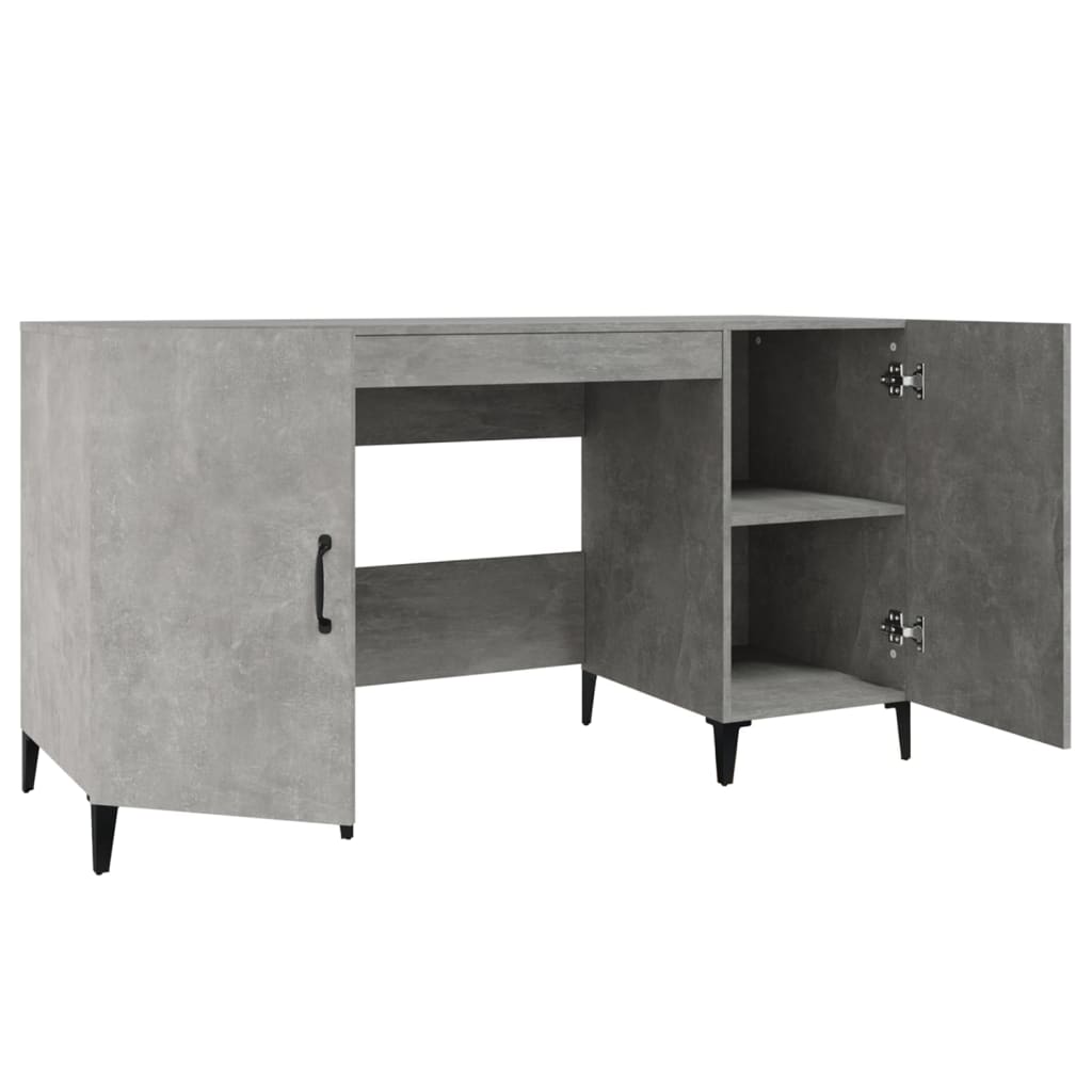 Desk Concrete Gray 140x50x75 cm Engineered Wood