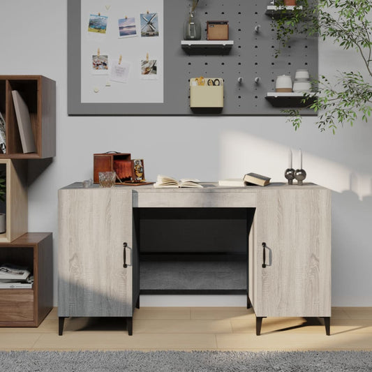Schreibtisch Grau Sonoma 140x50x75 cm Holzwerkstoff