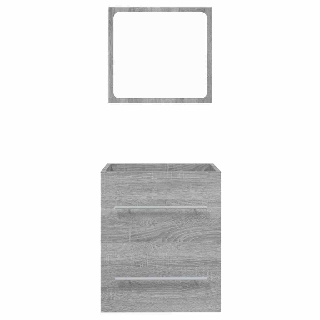 Badschrank mit Spiegel Grau Sonoma 41x38,5x48 cm