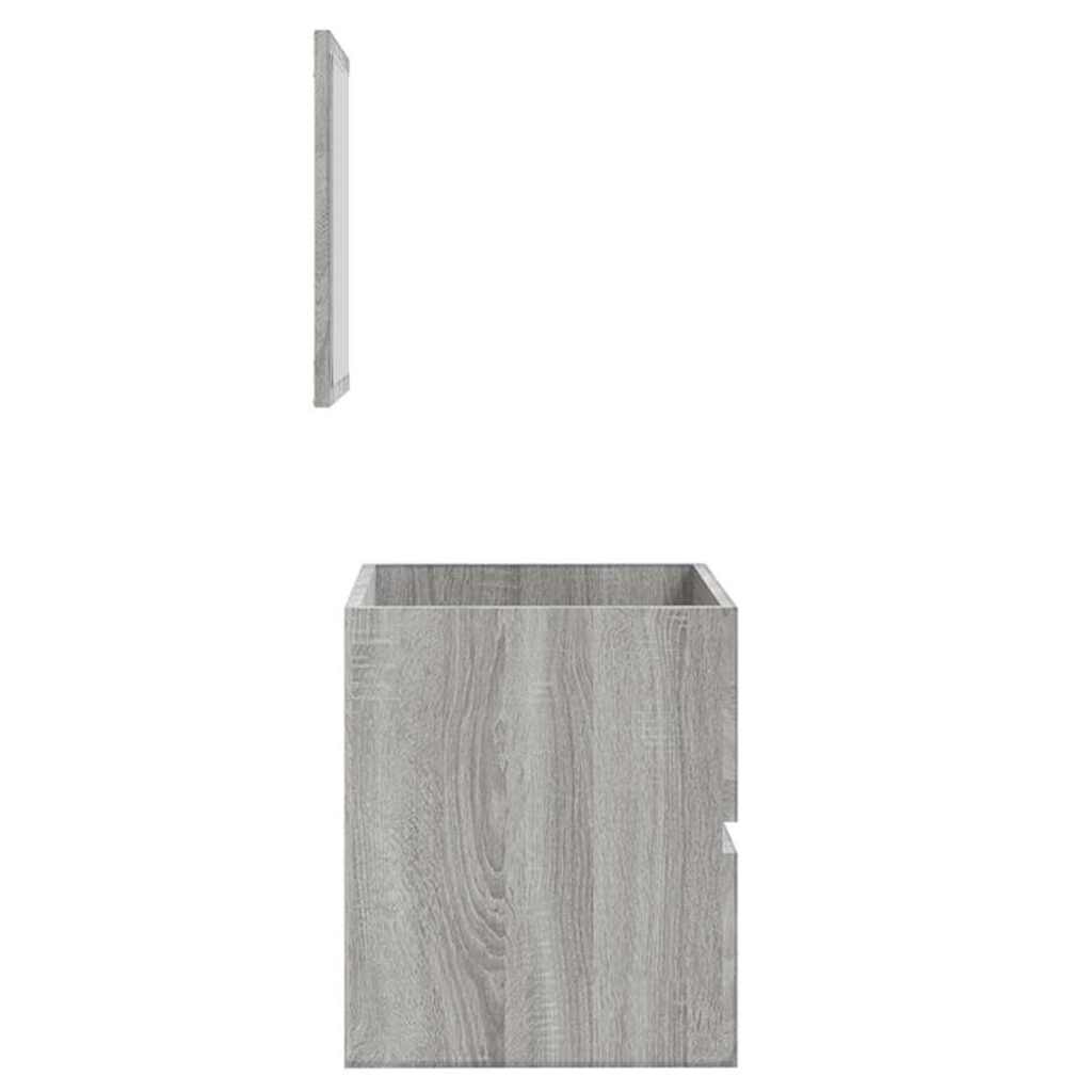 Badschrank mit Spiegel Grau Sonoma Holzwerkstoff