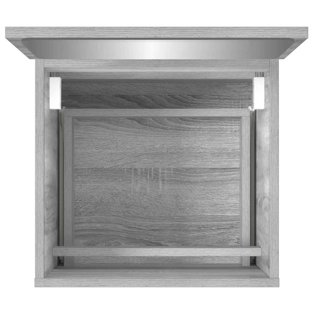 Badschrank mit Spiegel Grau Sonoma Holzwerkstoff
