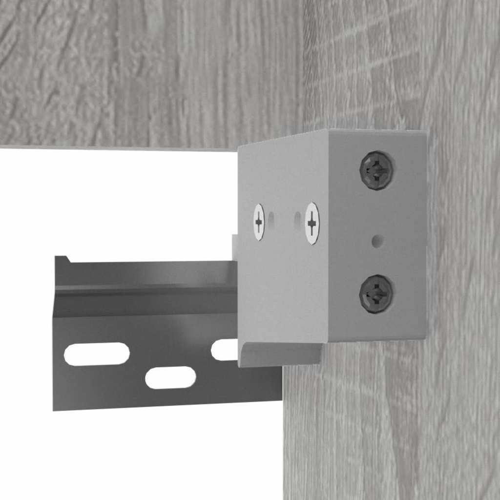 Badschrank mit Spiegel Grau Sonoma Holzwerkstoff