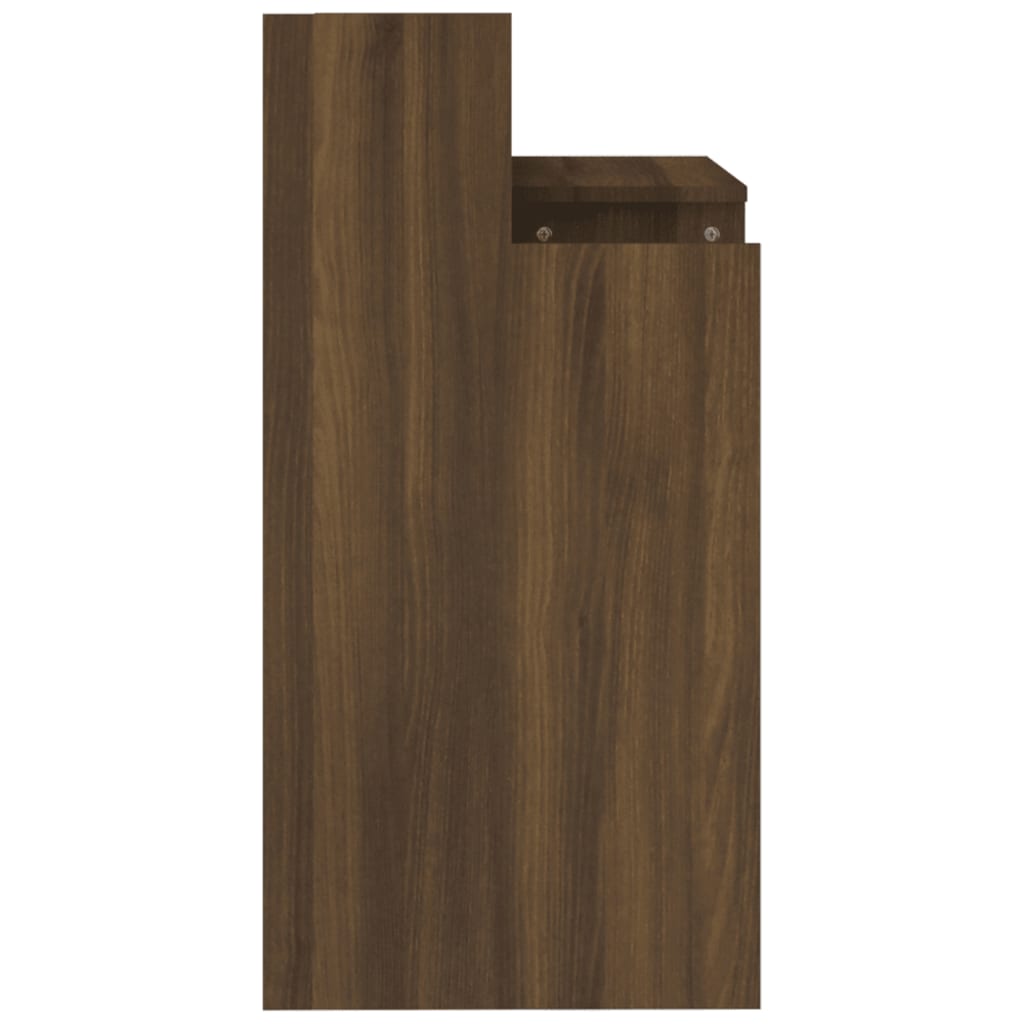 Bureau avec LED marron, aspect chêne 97x45x90 Bois d'ingénierie