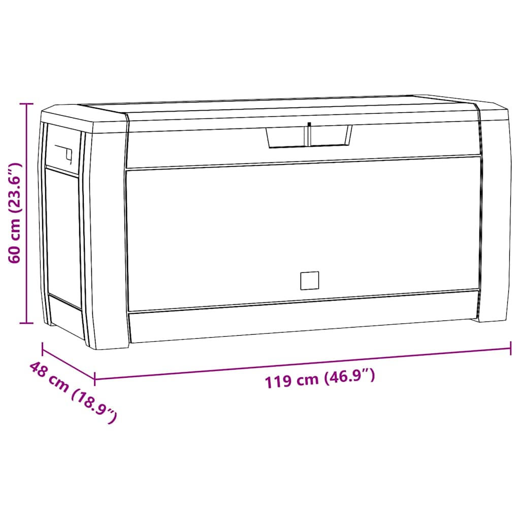 Gartentruhe Braun 119x48x60 cm Polypropylen