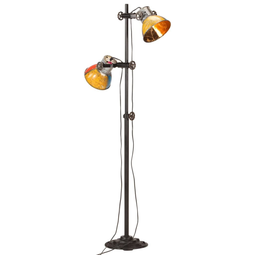 Floor Lamp with 2 Lampshades Multicolored E27