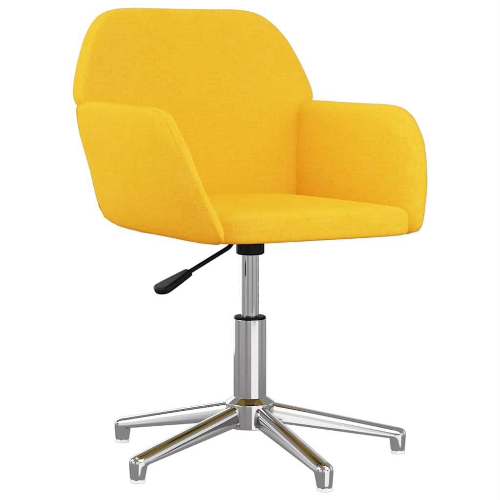 Swivel Office Chair Light Yellow Fabric