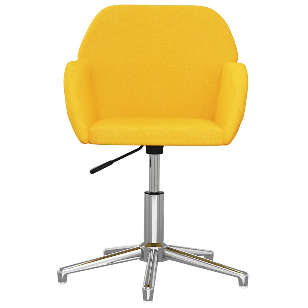 Swivel Office Chair Light Yellow Fabric