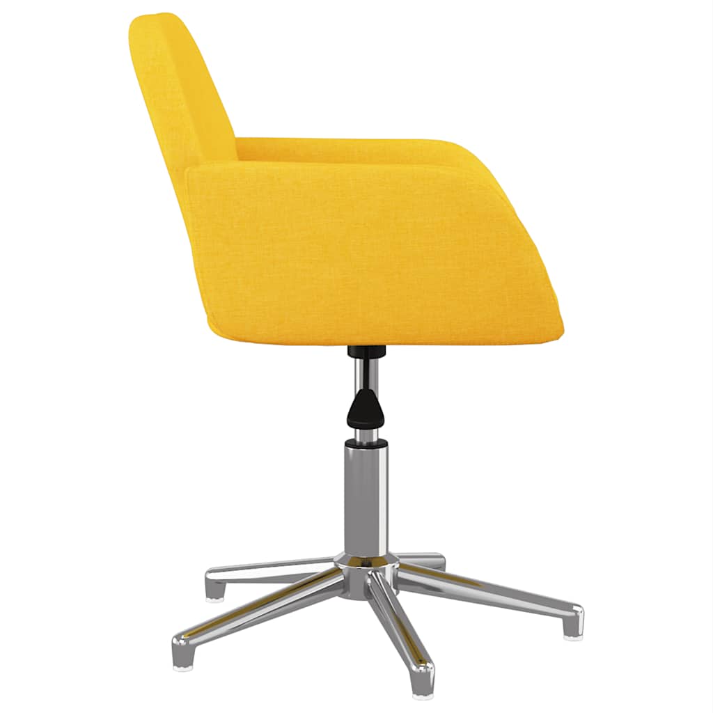 Swivel Office Chair Light Yellow Fabric