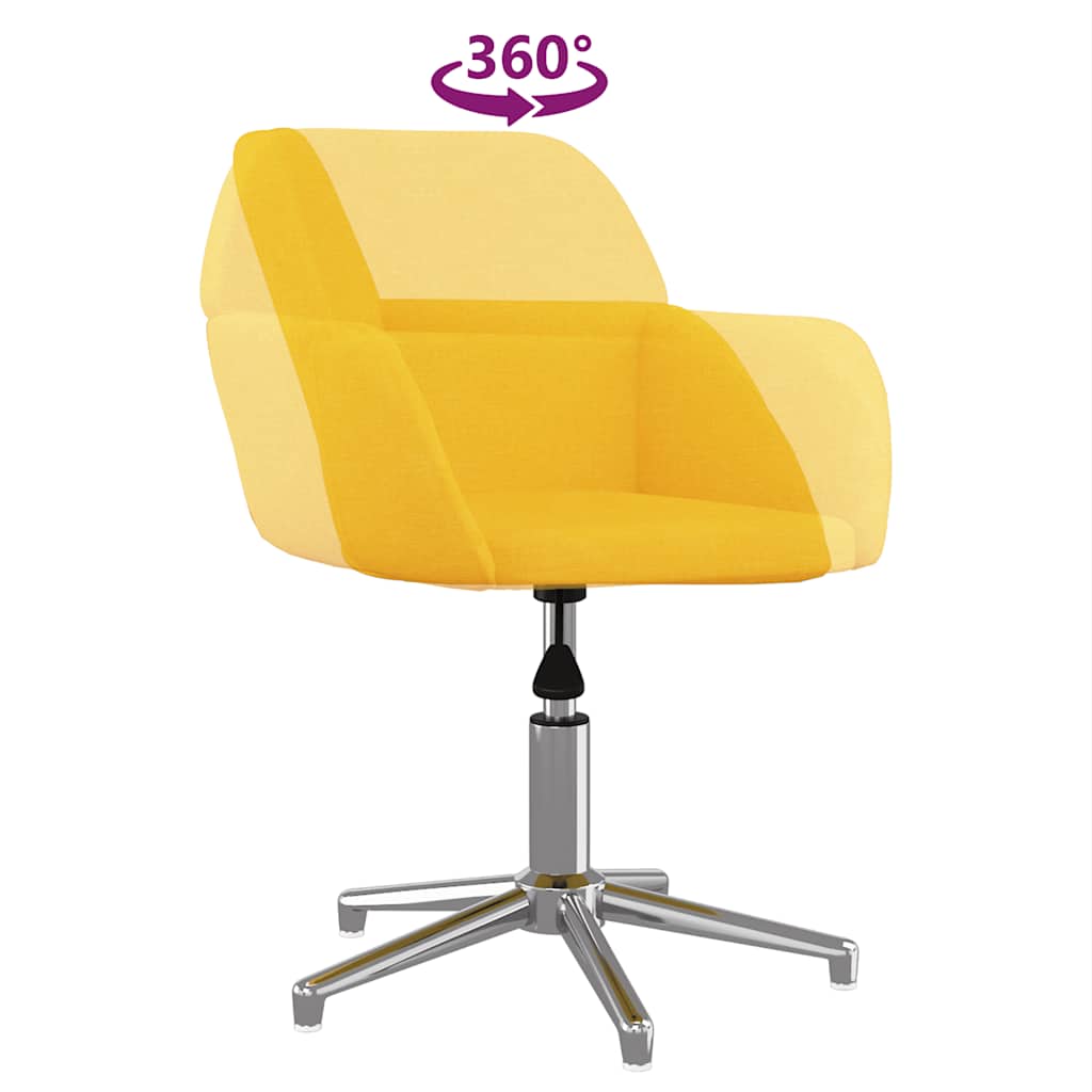 Swivel Office Chair Light Yellow Fabric