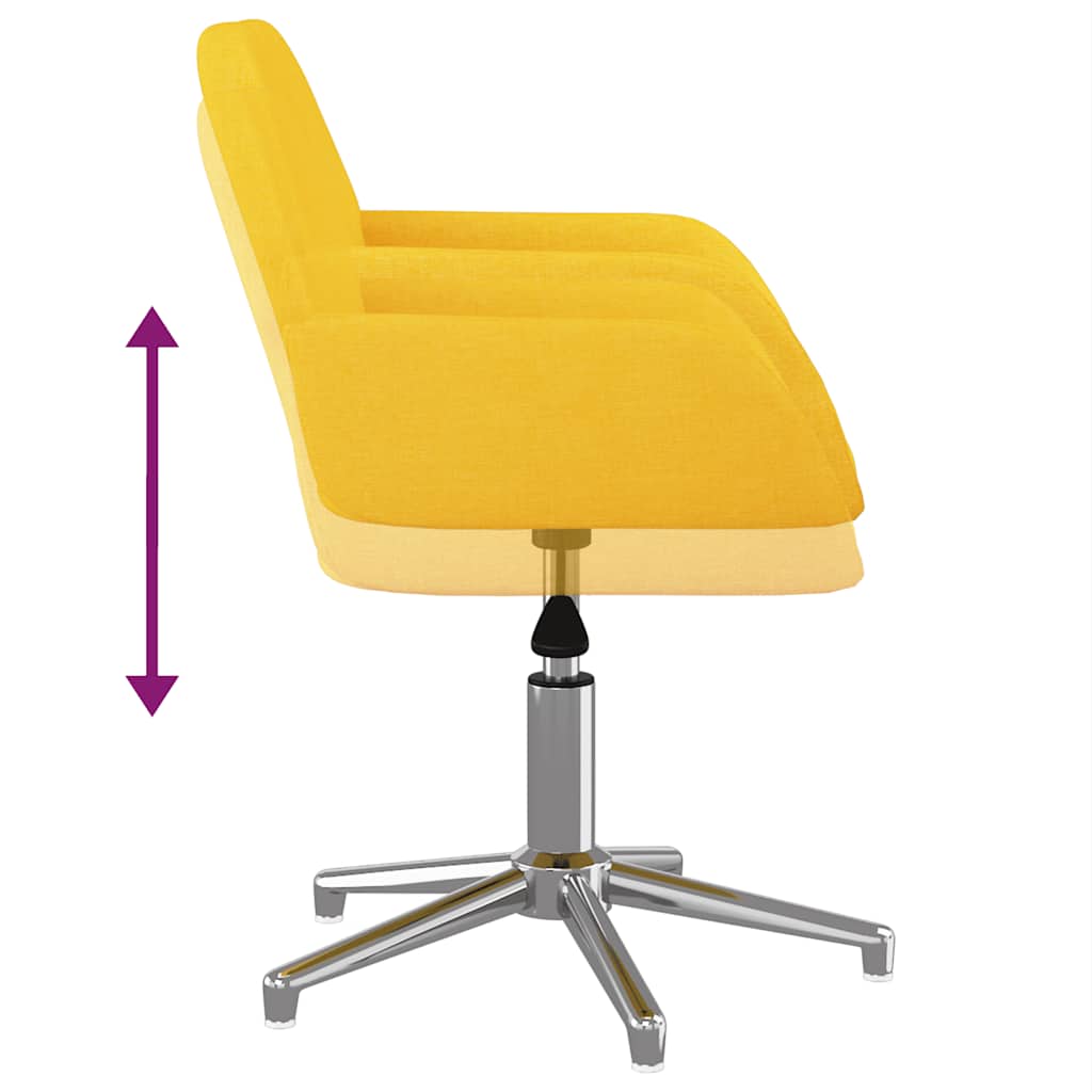 Swivel Office Chair Light Yellow Fabric
