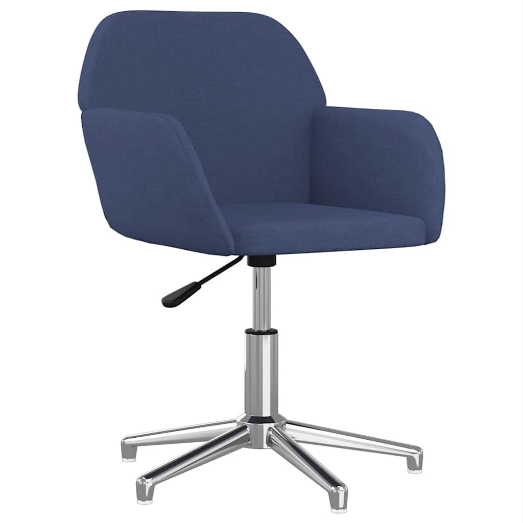 Chaise de bureau pivotante en tissu bleu