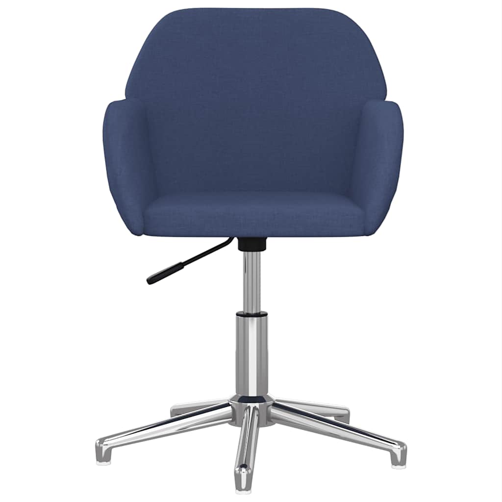 Chaise de bureau pivotante en tissu bleu