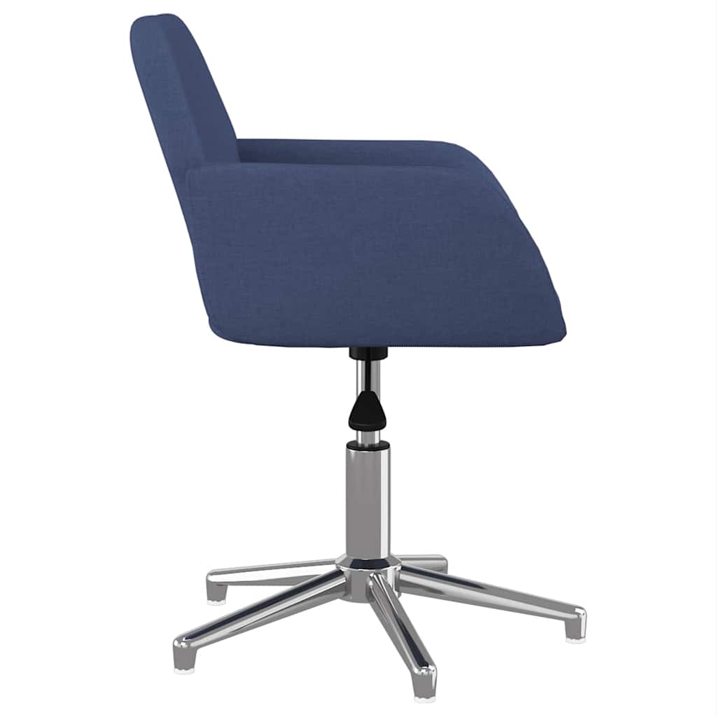 Chaise de bureau pivotante en tissu bleu