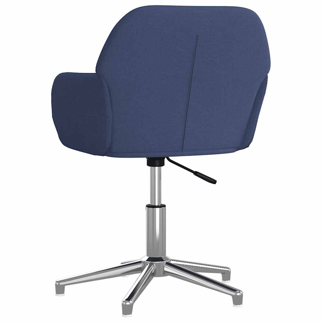 Chaise de bureau pivotante en tissu bleu