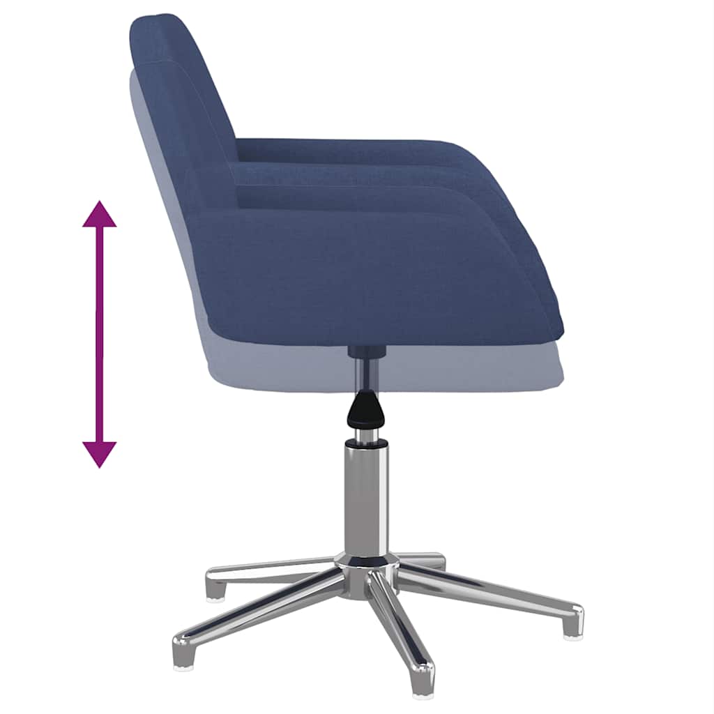Chaise de bureau pivotante en tissu bleu