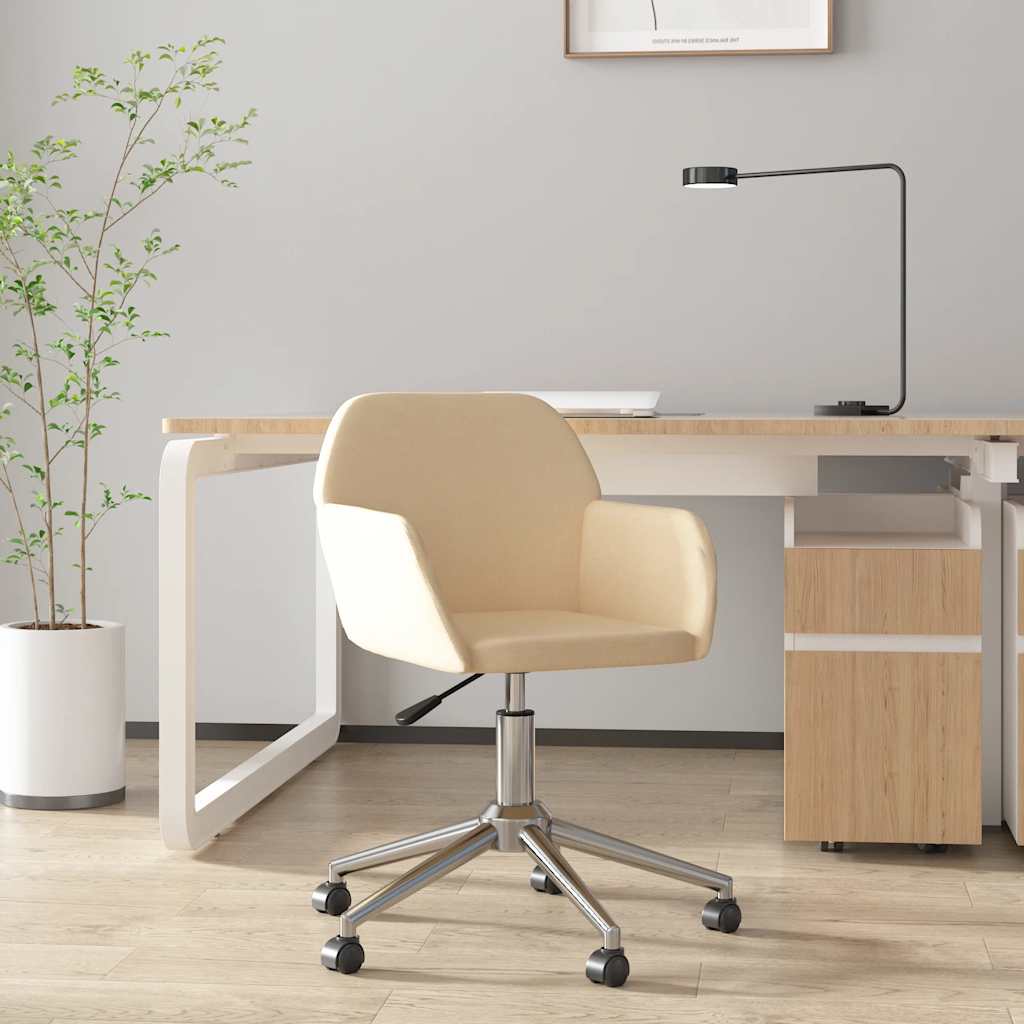Office Chair Swivel Cream Fabric