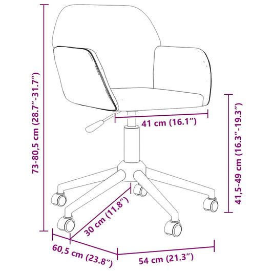 Chaise de bureau pivotante en tissu gris clair