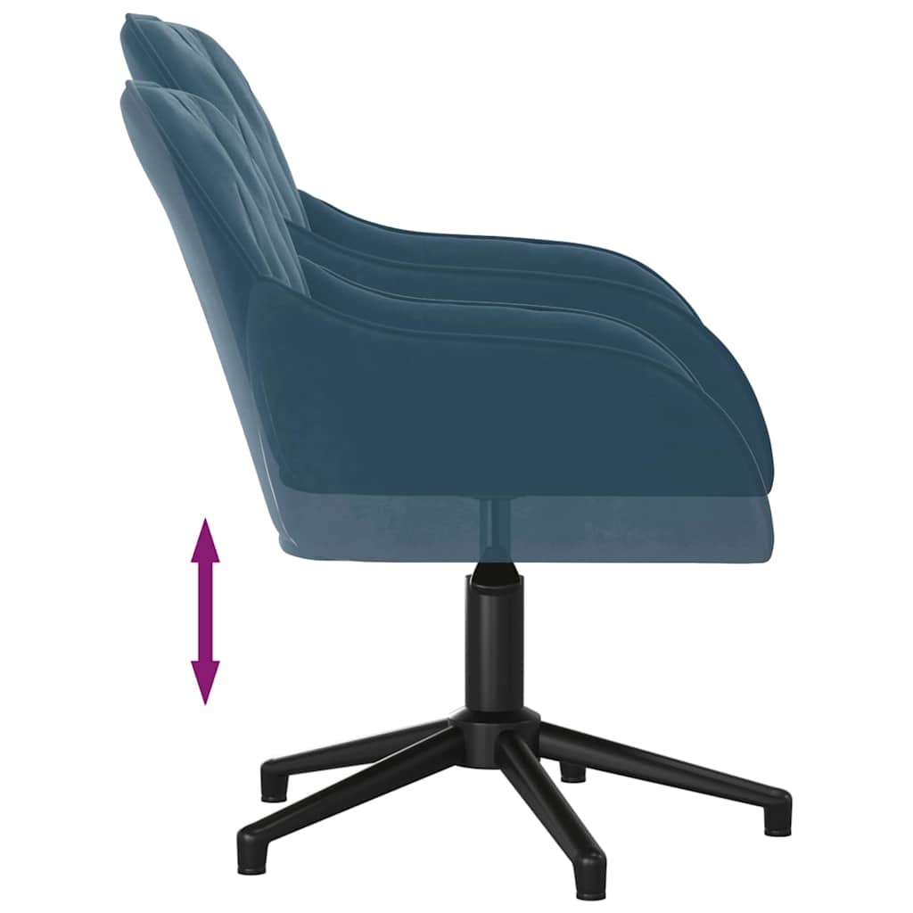Bürostuhl Drehbar Blau Samt