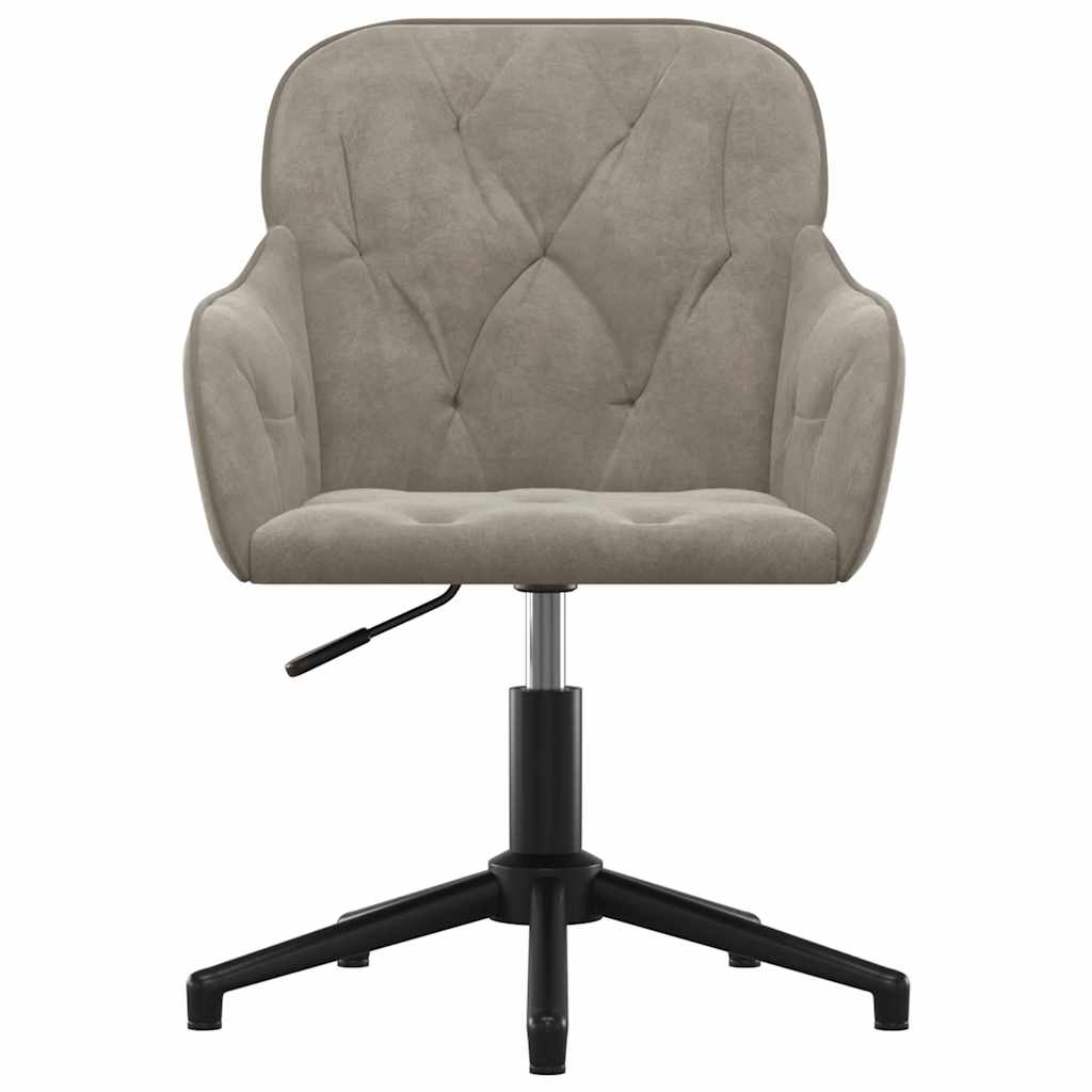 Swivel Office Chair Light Grey Velvet