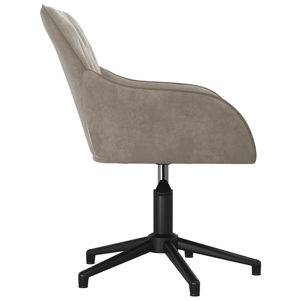 Swivel Office Chair Light Grey Velvet
