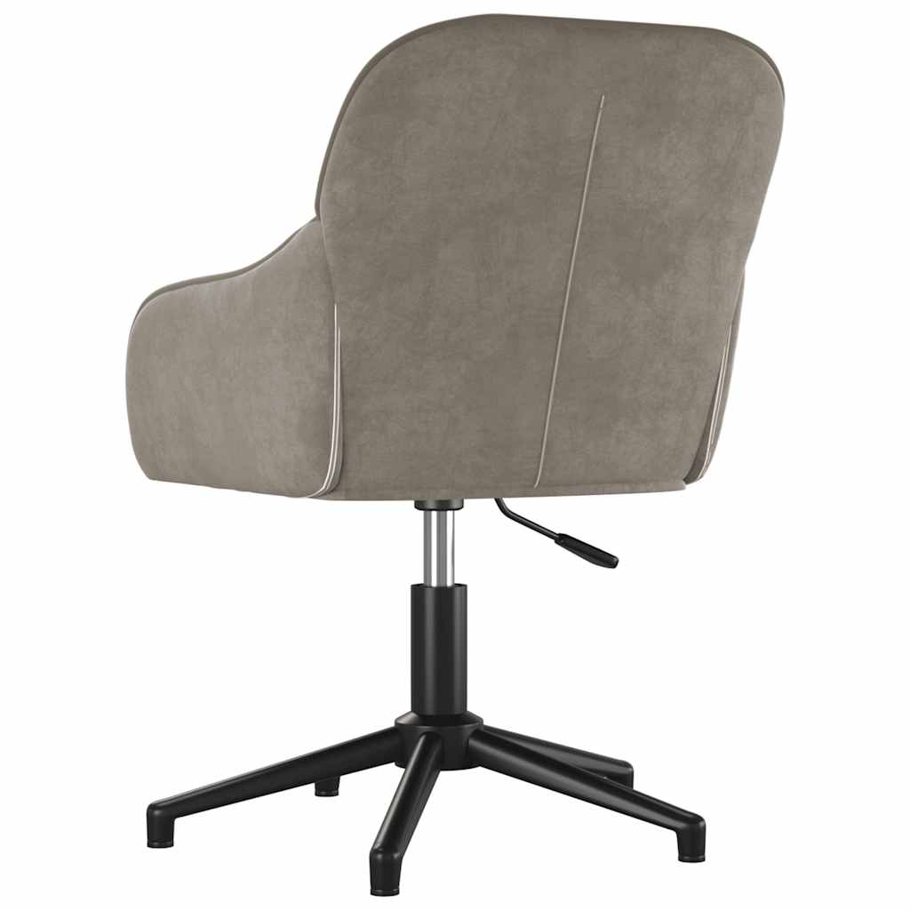 Swivel Office Chair Light Grey Velvet