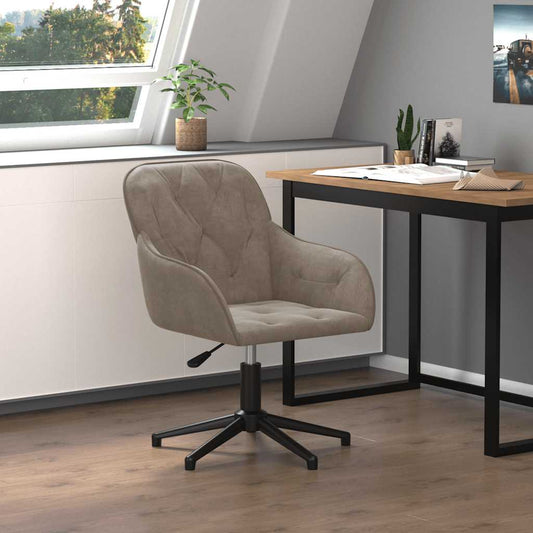 Fauteuil de bureau pivotant Gris clair Velours