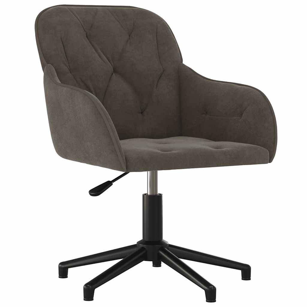 Office Swivel Chair Dark Grey Velvet