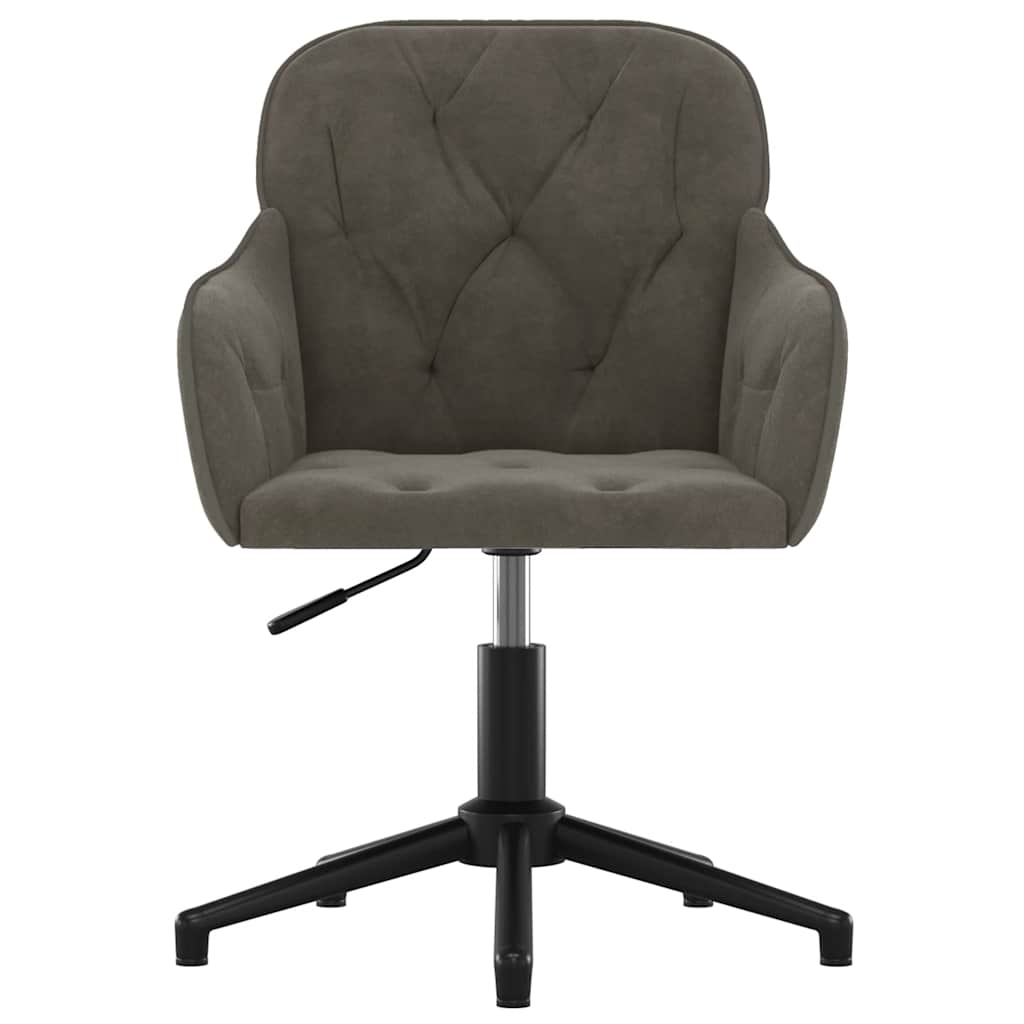 Office Swivel Chair Dark Grey Velvet