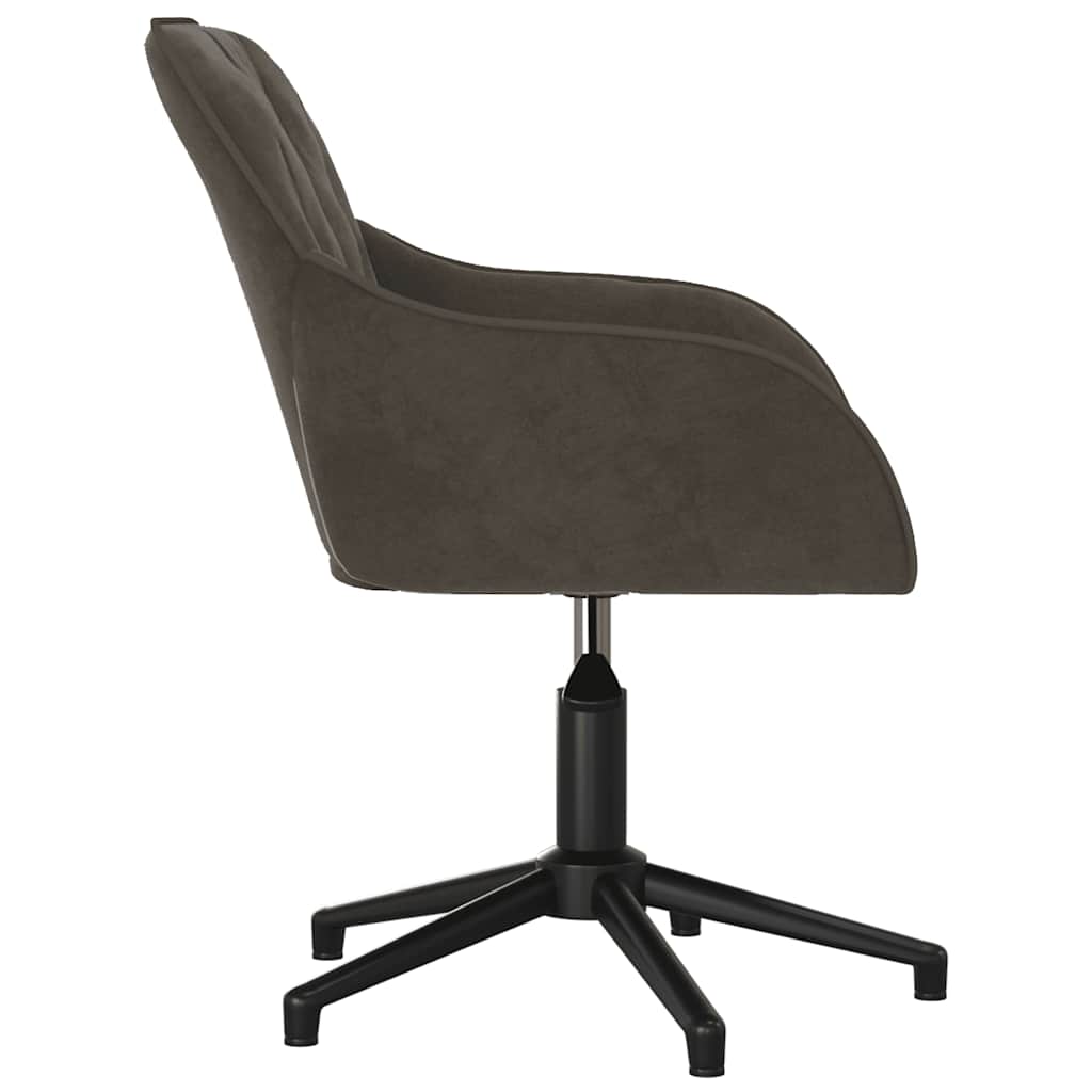 Office Swivel Chair Dark Grey Velvet