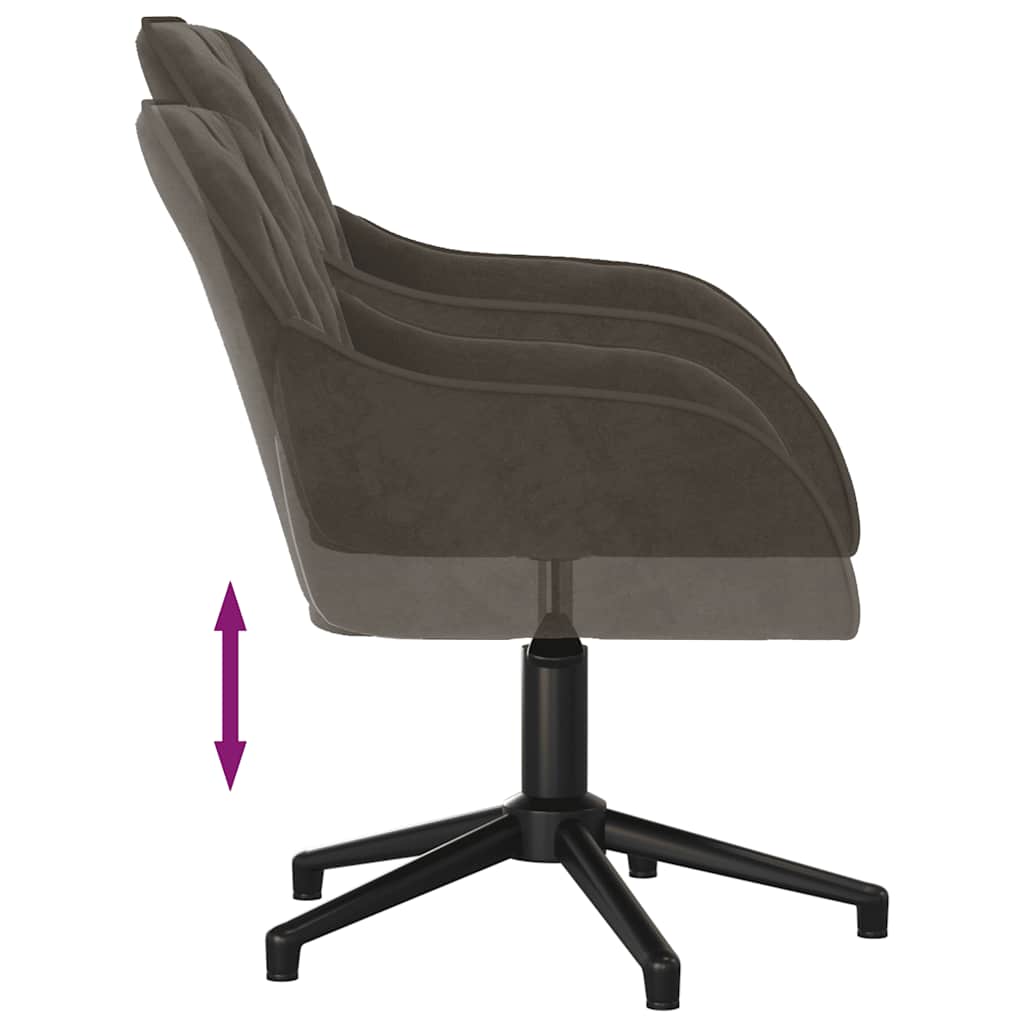 Office Swivel Chair Dark Grey Velvet