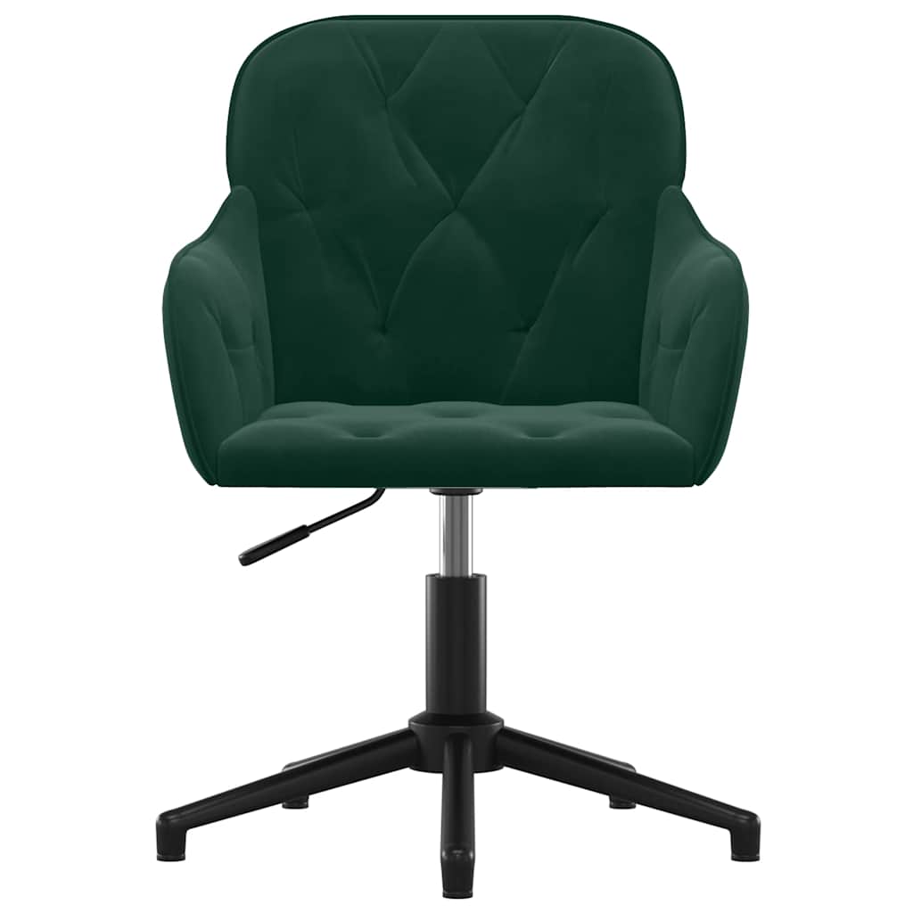 Office Chair Swivel Dark Green Velvet