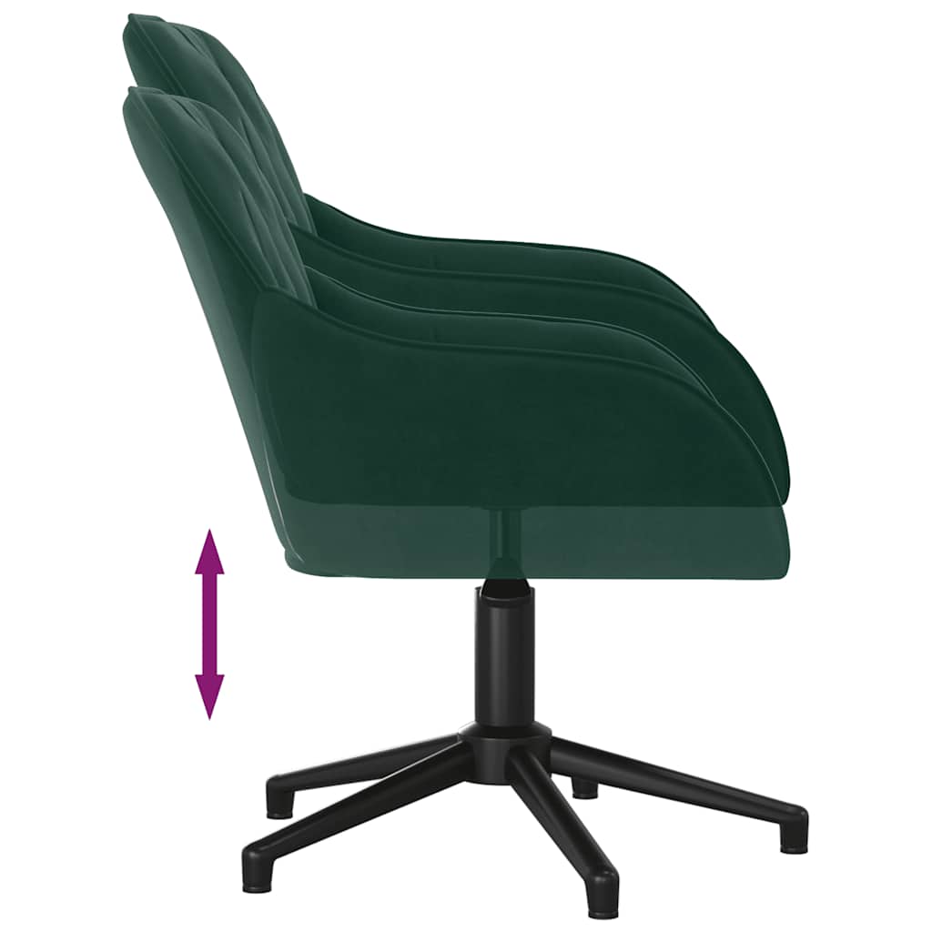 Office Chair Swivel Dark Green Velvet