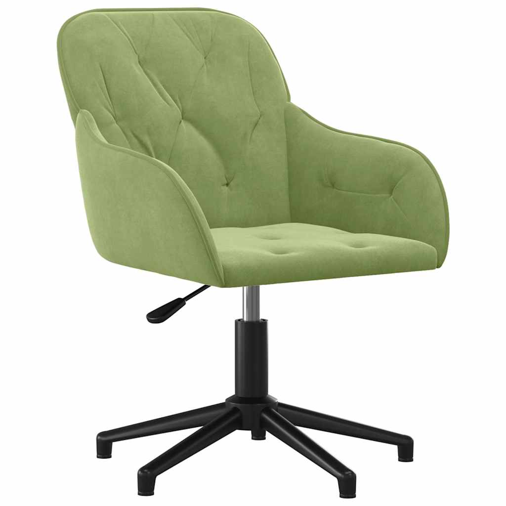 Office Chair Swivel Light Green Velvet