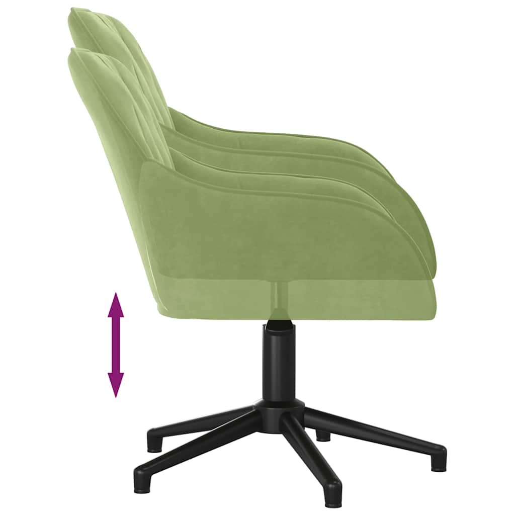 Office Chair Swivel Light Green Velvet