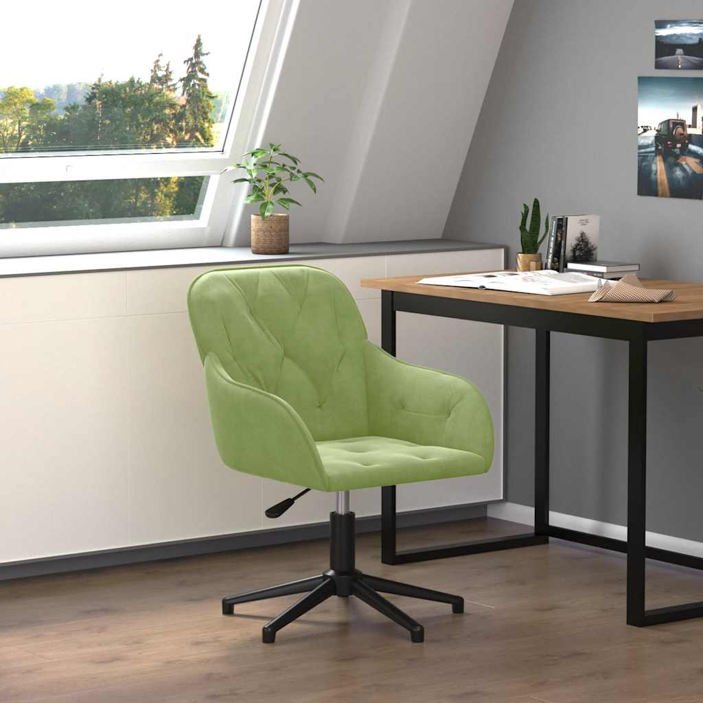 Office Chair Swivel Light Green Velvet