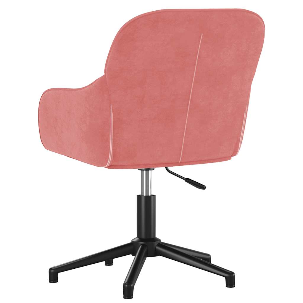 Chaise de bureau pivotante en velours rose