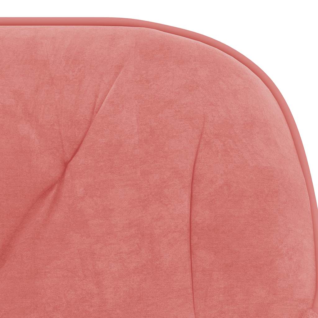 Chaise de bureau pivotante en velours rose