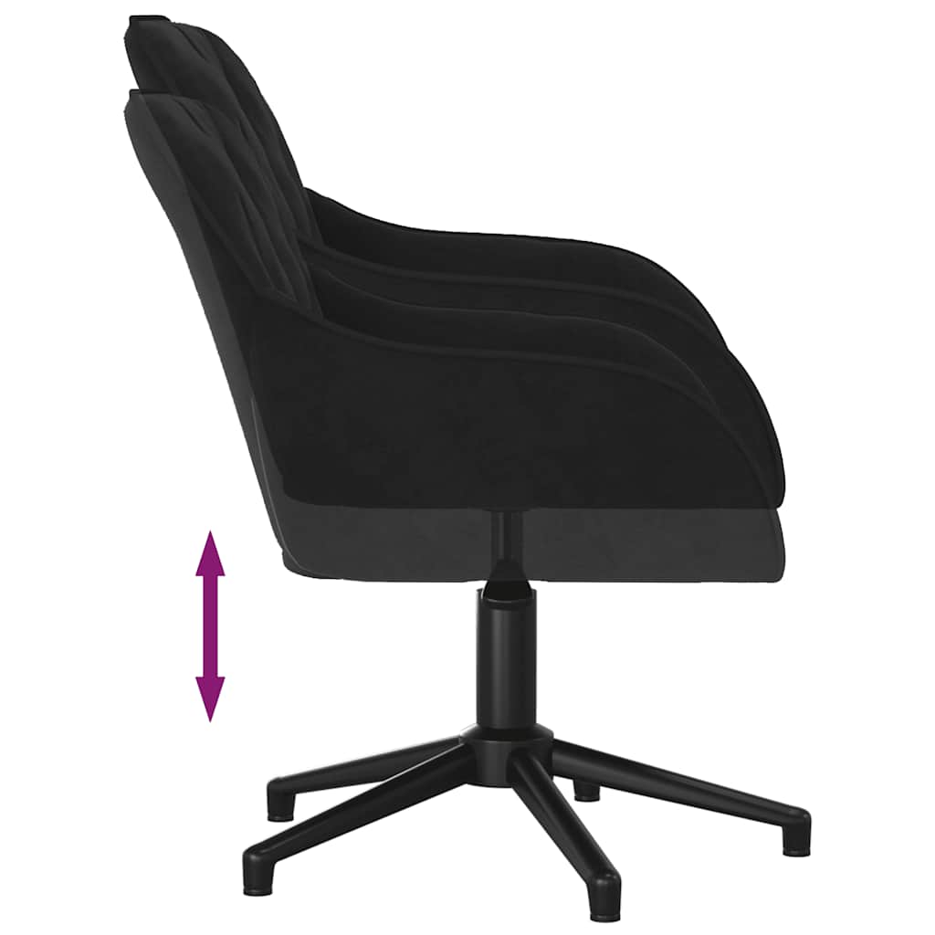 Office Chair Swivel Black Velvet