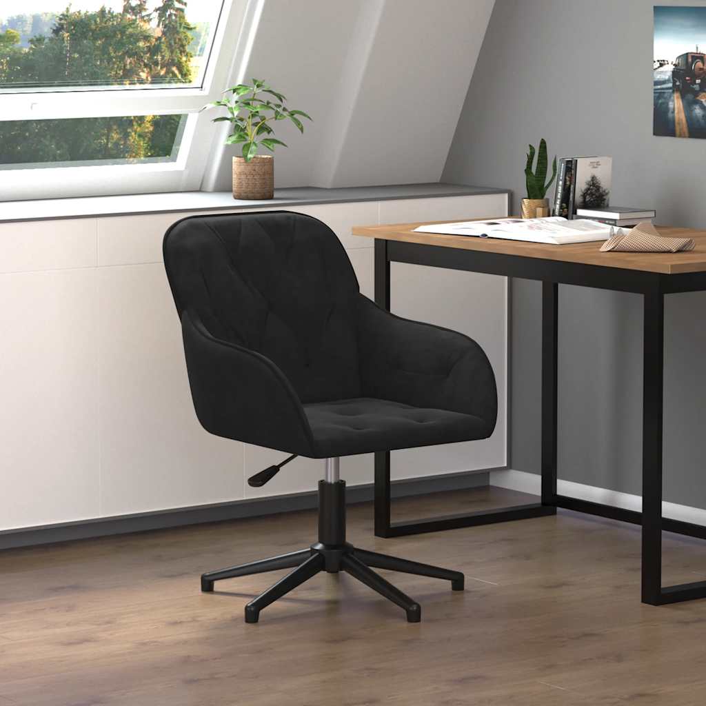Office Chair Swivel Black Velvet
