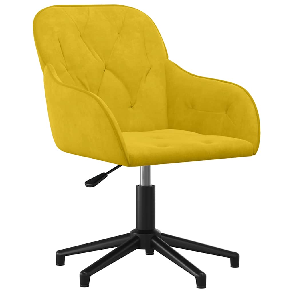 Fauteuil de bureau pivotant jaune velours