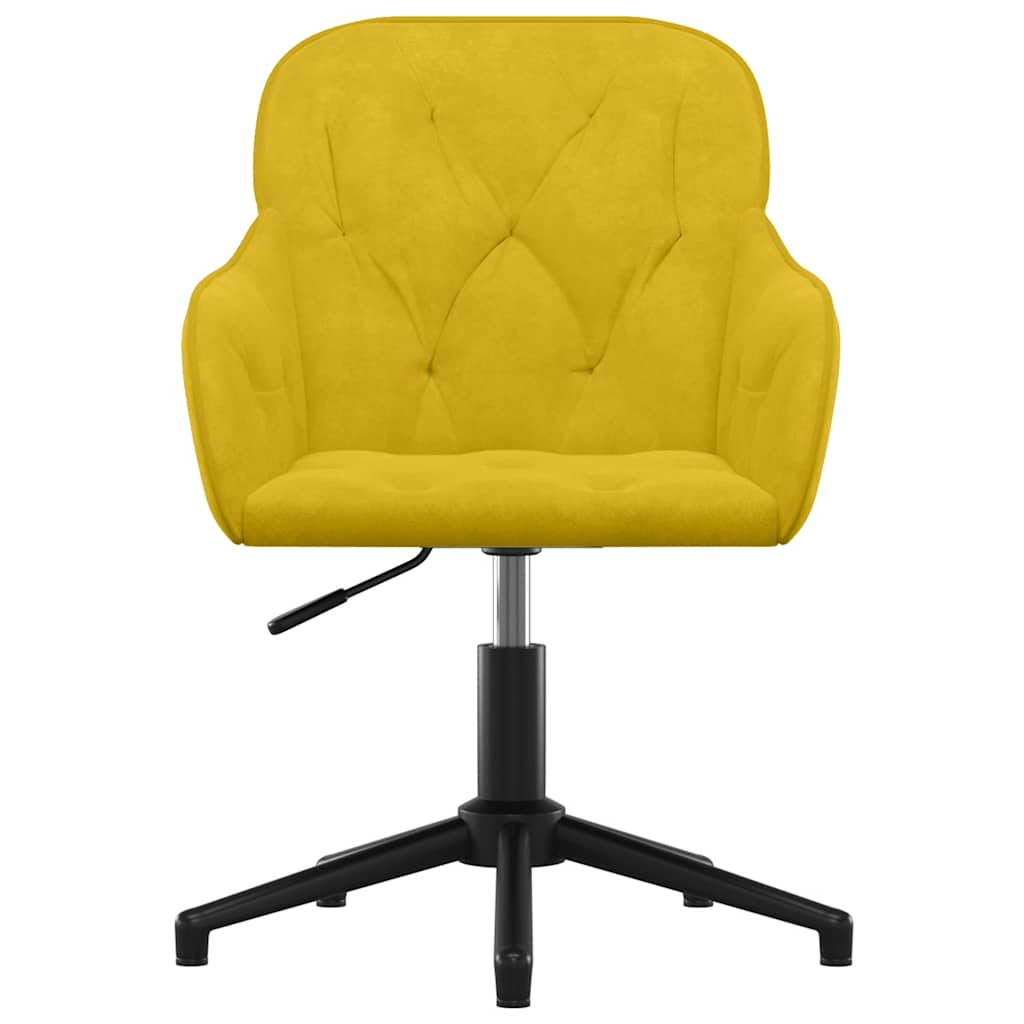 Fauteuil de bureau pivotant jaune velours