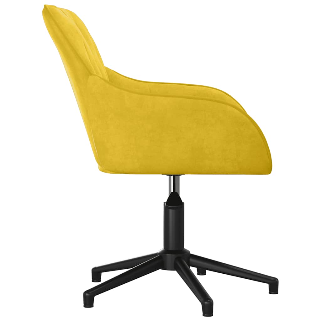 Fauteuil de bureau pivotant jaune velours
