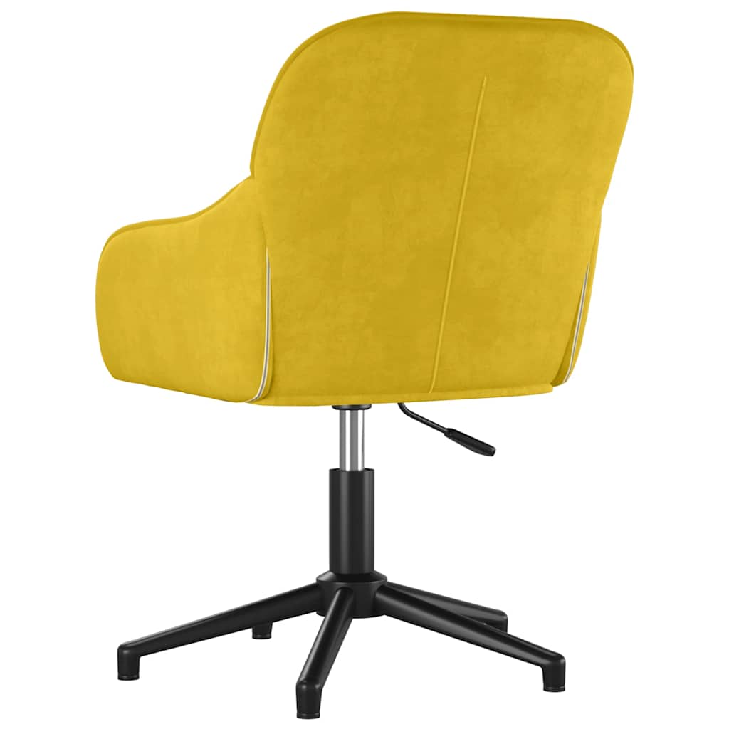 Fauteuil de bureau pivotant jaune velours