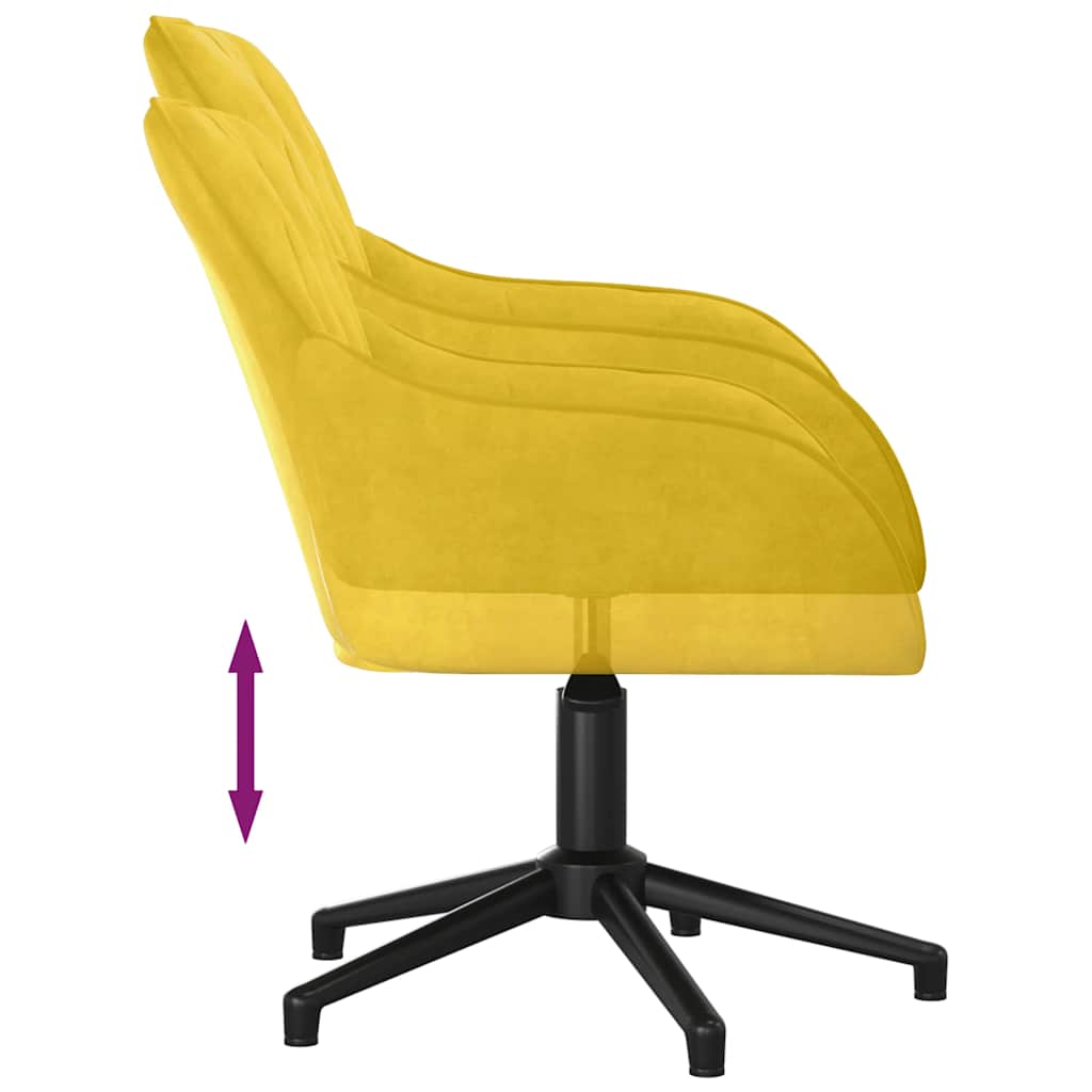 Fauteuil de bureau pivotant jaune velours